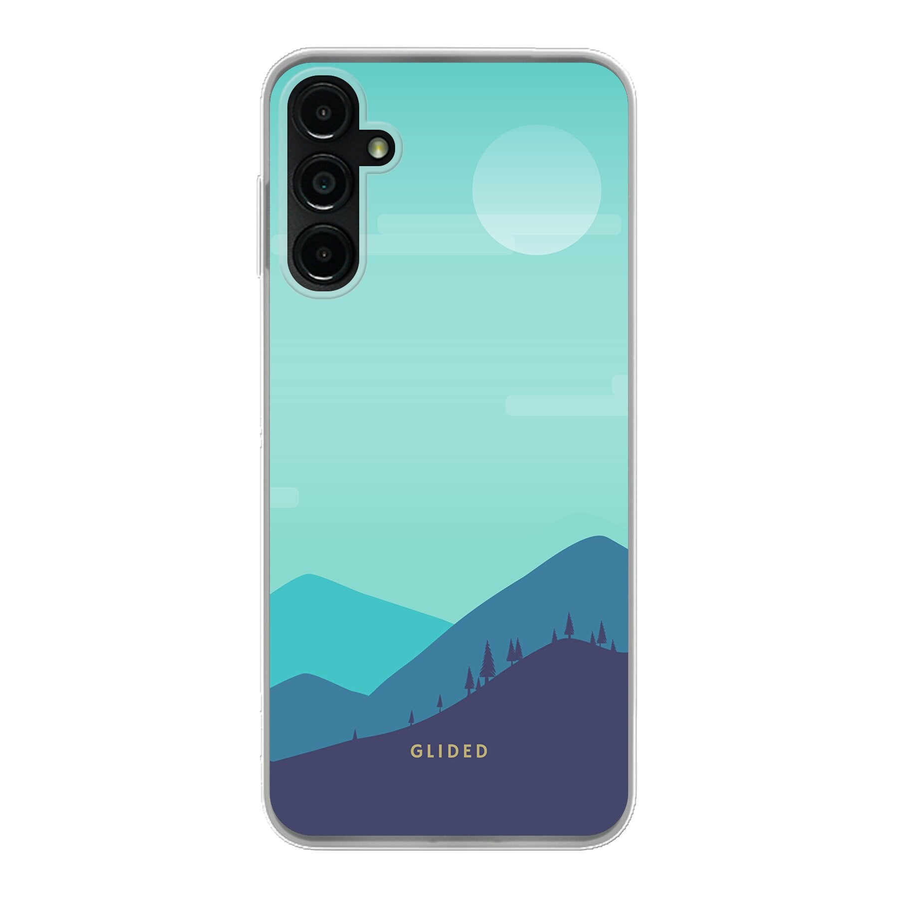 Samsung Galaxy A14 5G Handyhülle im Alpine Design mit Bergmotiven, bietet stilvollen Schutz und präzise Aussparungen.